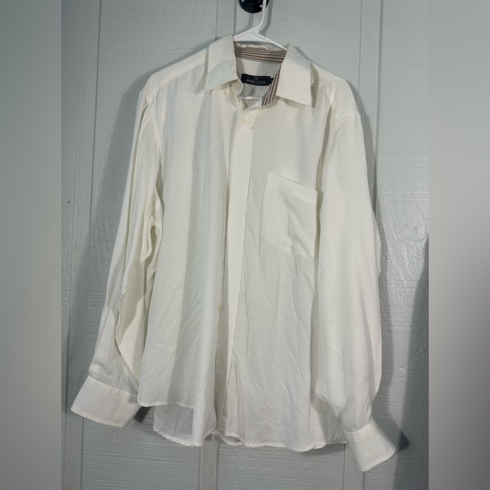 Bugatchi Men’s White Shirt Size Large EUC - Picture 1 of 8
